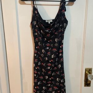 Ultra Flirt Black Floral Mini Dress Size L